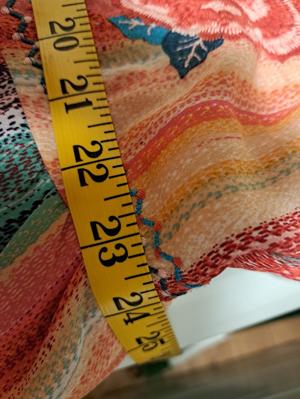 Savanna Jane Coral, Teal & Yellow Striped Embroidered Sundress - Picture 8 of 9